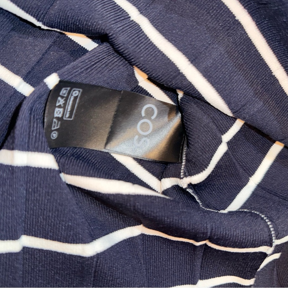 SOLD STRIPED KNITTED MINI POLO DRESS - NAVY / STRIPED | COS - Picture 6 of 9